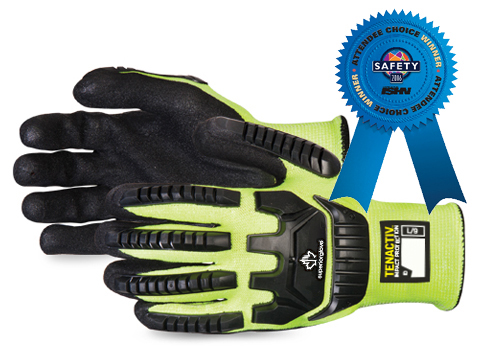 #STAGYPNVB - AWARD WINNER. Superior Glove®  TenActiv™ Anti-Impact Hi-Viz Glove w/ Black Micropore Grip